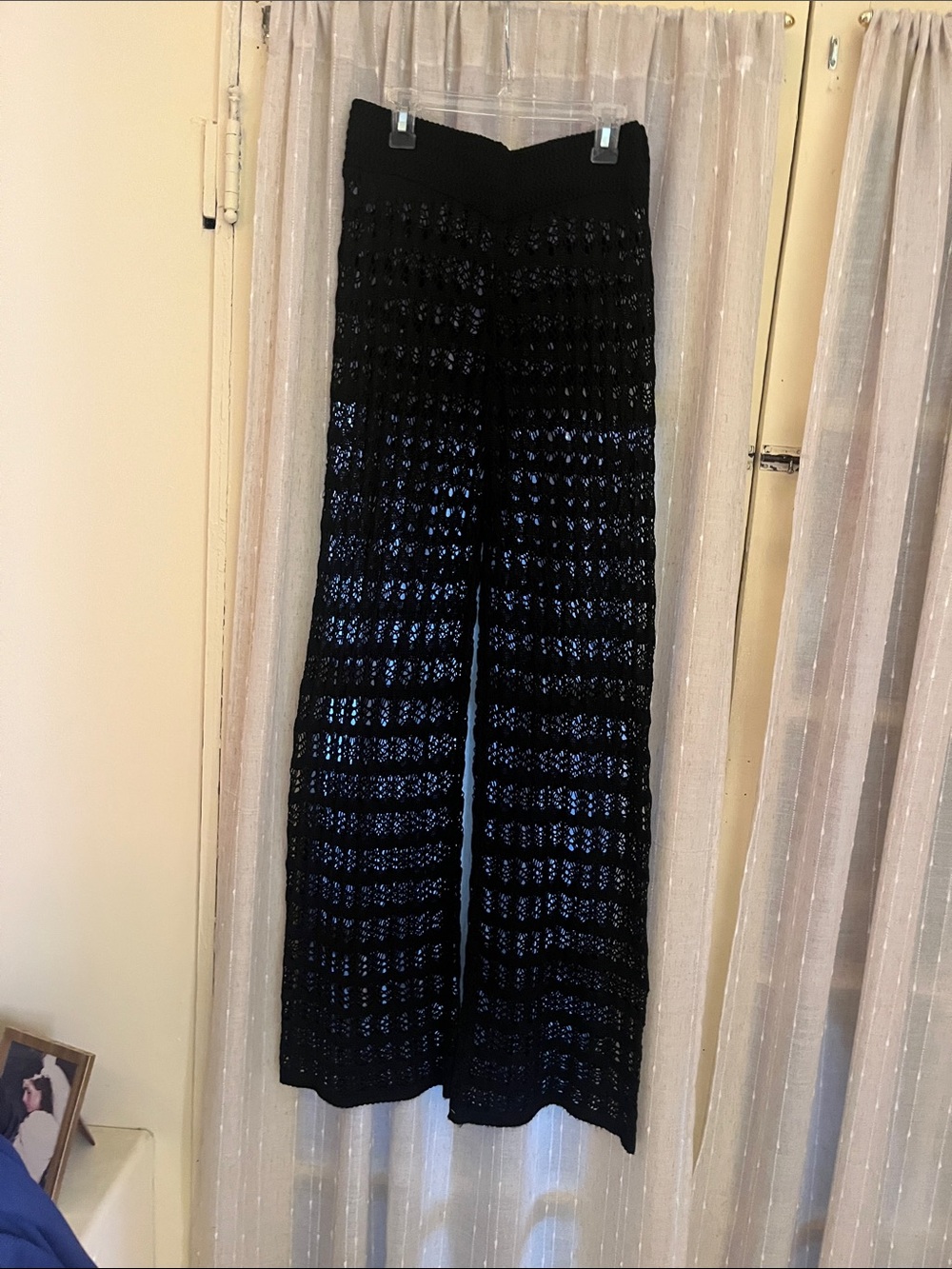 Amazon Black Crochet Swim Coverup Pants